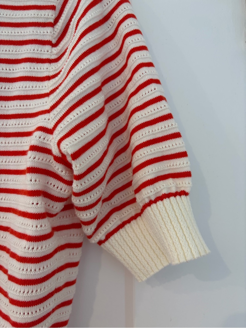 Madewell Red & White Striped Crewneck Sweater - Picture 2 of 5